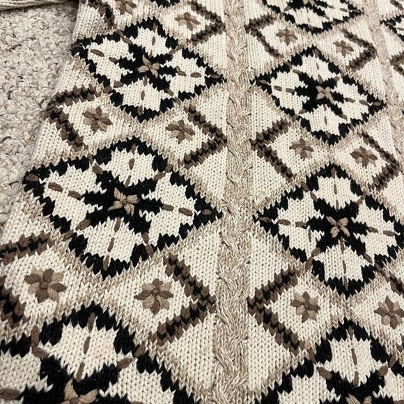 Vintage Paul Harris Embroidered Knit Sweater Sz L Textured Patchwork Grandmacore - Picture 6 of 8